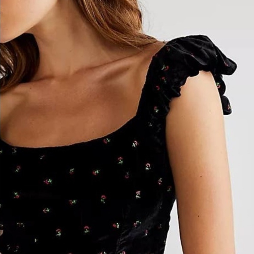 Free People Piper Embroidered Corset Top